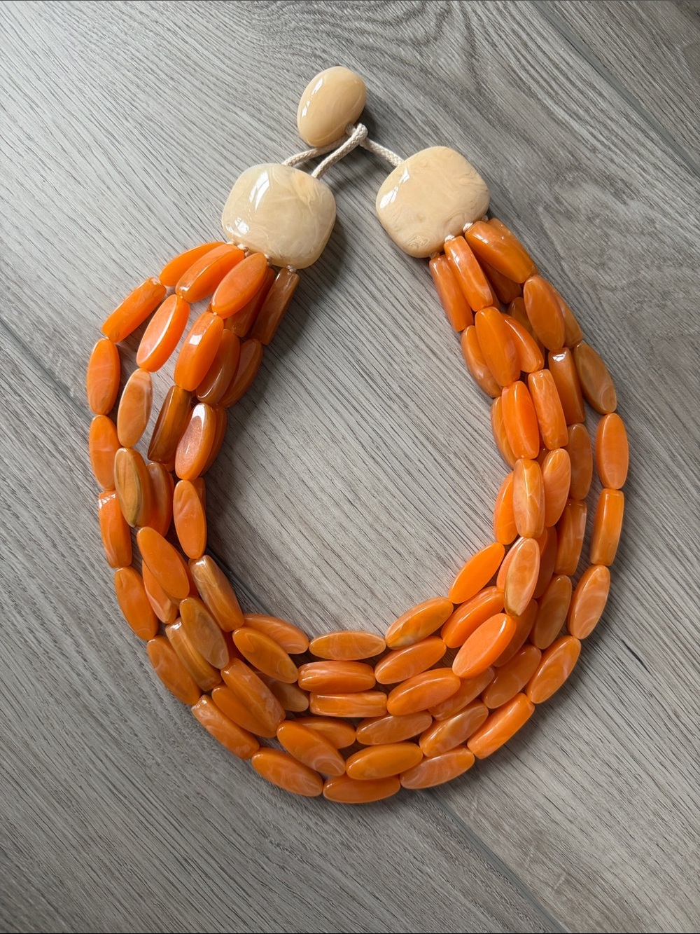 Chunk multi strand beaded resin necklace